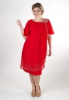 770655-02 красное коктейльное вечернее платье фото