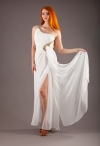 Гвинет-02 белое длинное вечернее платье фото
