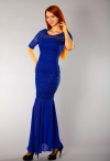 Анжелла вечернее платье с рукавом синее фото