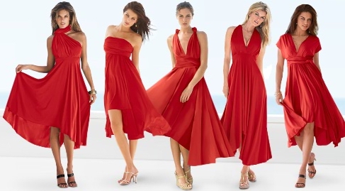 Платья трансформеры красные на моделях