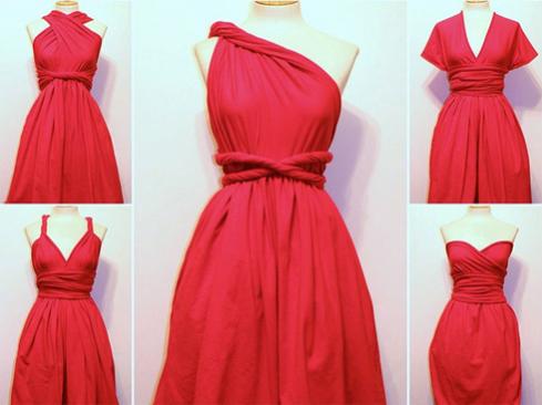 Платье трансформер красное варианты
