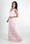 Роберта-02 платье розовое с рюшами фото