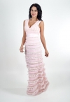 Роберта-03 платье розовое с рюшами фото